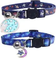 Cat Collars Breakaway with Bell - 2 Pack Cat Safety Collars for Boys & Girls