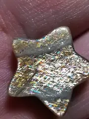 Rainbow lattice Sunstone cut and polished star and moon 83