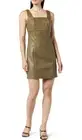 The Drop Women's Hank Vegan Leather Square Neck Mini Dress Medium Capers Olive