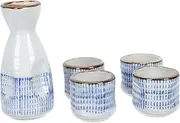 MAGICLULU Hand-Painted Ceramic Wine Pot and Cup Set Japanese Design for Tea Parties Unique Decor