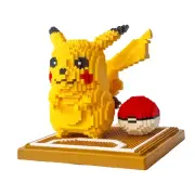 Figure Building Block Set Pokemon Pikachu, for Adults, 1260 Pcs, 7 Inches Tall,