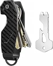 Zeeker Compact Key Organizer Keychain with Built-in Tools – Holds 1-6 Keys, Includes Bottle Opener, Hex Wrench, and Serrated Cutter – Minimalist Key Holder for Men and Women (Carbon fiber)