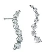 1 CT. T.W. Journey Diamond Drop Earrings in 14K White Gold