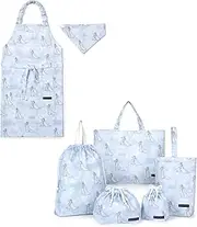 COLORFUL CANDY STYLE NT600400 Disney Kindergarten Entrance 6-Piece Set, Lesson Bag, Shoe Case, Drawstring Bag, Gymnastics Clothing Bag, Lunch Bag, Cup Bag, Small Compartment, Apron, 130-160, Elsa