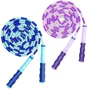 TYSISKNO Jump Rope for Kids Girls and Boys, Soft Beaded Jump Ropes, Adjustable Skipping Rope, Tangle-Free Segmented Rope for Kid and Women Men Adults Exercise, Keeping Fit, Training - 9.2Ft