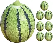 LOGOFUN 8pcs Mini Artificial Watermelon Models Fake Miniature Watermelons Model Realistic Fruits Photo Prop for Shop Window Display