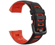 For Garmin Instinct / Instinct Esports Two-color Silicone Replacement Strap Watchband(Black+Red)