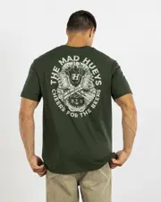 [The Mad Hueys] The Mad Hueys Men's Cheers And Beers T-Shirt in Oil Green Size XL XL Oil Green
