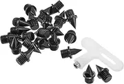 uxcell 1/4 Inch Carbon Steel Track Spikes, 20 Pack Sports Shoes Spikes Replacement Accessories with Spike Wrench for Long Jumping Running, Black