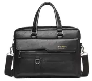 Mens Messenger Bag Leather 15.6 Inches Laptop Briefcase Large Laptop Bag Satc...