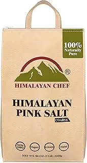 [Himalayan Chef] Pink Salt Coarse for Grinder Refills - 5 lbs 100% Natural Enriched with 84 Essential Minerals, Certified Pink Salt