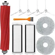 Accessories for Roborock Q Revo Robtic Vacuum Cleaner Replecement Parts, 1 Main Brush, 4 Side Brush, 2 Hepa Filters, 2 Mop Pads, 1 Cleaning Brush