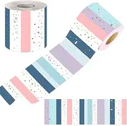 Classroom Border Trim, 65 ft Polka Dot Stripes, Decorative Bulletin Board Border for School, Home, Office, Pastel Colors