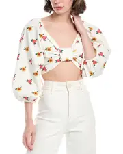 FARM Rio Cross Stitch Crop Top