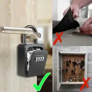 Portable Key Lock Box, Weatherproof 4-Digit Combo,Removable Shackle,Outdoor Safe