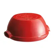 Emile Henry 32.5cm Ceramic Round Bread Baker Dish w/ Lid Oven Baking Burgundy