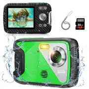 4K Waterproof Digital Camera, 48MP 17 FT Underwater, 2.8" LCD Kids Camera wit...