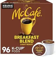 McCafe Breakfast Blend Coffee, Keurig Single Serve Keurig K-Cup Pods, Light Roast, 96 Count