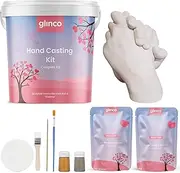 Holding Hands Casting 3D Kit for Adults/Children, Baby Hands Keepsake Memory kit with Alginate, Casting Powder, Mixing Bucket and Paints Couple Hand Casting by Glinco