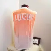 Victoria's Secret Pink Varsity Tank in Top Peach Dip Dye Ombre Cotton NWT
