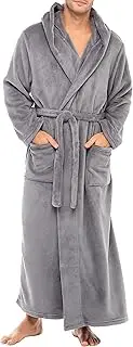 [Alexander Del Rossa] Men's Robe with Hood - Premium Fleece Bathrobe, Big and Tall, Big and Tall Bathrobe