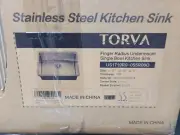 TORVA 16 Gauge Single Bowl Stainless Steel Undermount Kitchen Sink, 9 Inch Deep