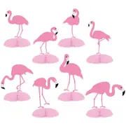 Mini Flamingo Honeycomb Centrepieces (Pack of 8)