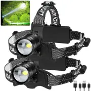 Headlamp Rechargeable 2 Pack, 990000 Lumen Bright LED Headlamps for Adults, 1...