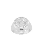 Sphera Milano Silver CZ Smiley Face Ring