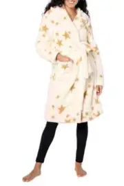 Berkshire Homewear Wellsoft Shawl Collar Robe-Cream Star Cluster-Medium A622960