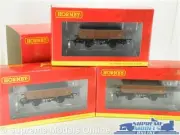 HORNBY R6712A BR 5 PLANK OPEN WAGON VAN PACK OF 3 MODEL TRAIN CARRIAGE 1:76 K8