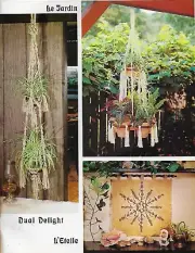 Macrame Marvels Book Multiple Planter Garden Plant Pot Hanger Pattern, Le Jardin