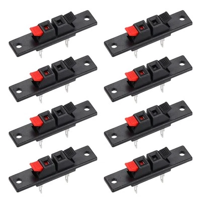 2 Way Speaker Terminal Clip Push Release Audio Cable Terminal Strip WP2-35 8Pcs