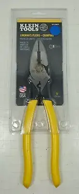 Klein D213-9NE-CR 9-Inch High Leverage Side Cutting & Connector Crimping Plier