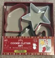 SET OF 4 WILTON JOLLY COOKIE CUTTERS 2008 NEW IN BOX