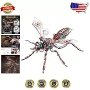 Stainless Steel 3D Metal Puzzle Wasp Kit - Intermediate Assembly for Home Decor