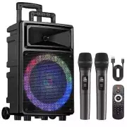 Seenda Karaoke Machine with 2 Wireless Microphones, Bluetooth Speaker