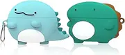 2 Pack for Airpods Pro Case Cute,3D Kawaii Soft Silicone Cartoon Animal Fun Funny Cool Protective Cover Skin for Apple Airpod Pro Case with Keychain for Women Girls Boys Kid Teen-Dinosaur