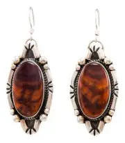 Navajo Native American Spiny Oyster Shell Earrings by Delbert Delgarito SKU23233