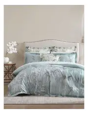 [Grace by Linen House] Bamboo Florette Quilt Cover Set in Sage