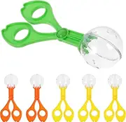 DIYEAH Insect Catcher Handy Scooper 6Pcs 14cm Handy Scoopers Catcher Tongs Catch Clamp Collection Set (Random Color)