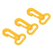 3pcs Plastic Swivel Snap Hook Lobster Clasp Buckle for Webbing Strap Dark Yellow