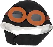 [Ipetboom] 1Pc Warm Cotton Hat Unisex Pilot Theme Headwear for Adorable and Cozy Accessory for Fall and Cold Weather Present for Boys Black