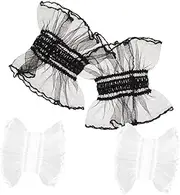 [ANDRESLAD] 2 Pairs Lace Hand Sleeves Wrist Cuffs for Women Dress Costume Accessories