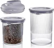 Reelau 2Pcs Vacuum Coffee Canisters, 1.6L& 1L Airtight Tank Electric Pump Vacuum Sealed Container for Coffee Bean Storage Auto Vacuum Canister for Coffee/ Tea/ Nuts Storage Airtight Canister (Gray)