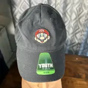 Nintendo Super Mario Bros. Youth Baseball Cap Snapback Hat Boys Black Gamer
