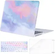 MOSISO Compatible with MacBook Air 13 inch Case (Models: A1369 & A1466, Older Version 2010-2017 Release), Plastic Pattern Hard Shell Case & Keyboard Cover & Screen Protector, Colorful Clouds