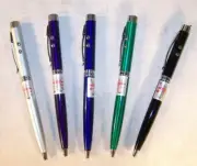4 COLORED LASER POINTER PEN W LED LIGHT writing pens LAZER BEAM school business