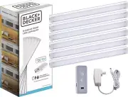 6 Pack BLACK+DECKER Works w/ Alexa Smart Under Cabinet LED Lighting Kit 9" Bars