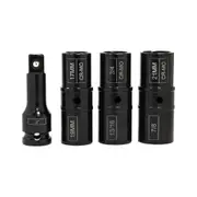 PK Tools 1/2" Dr Metric & SAE Impact Flip Socket Set - 4pc